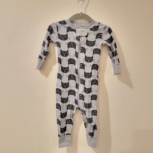 Hanna Andersson Baby Girls Black Cat pjs 3-6 Months size 60cm organic pajamas